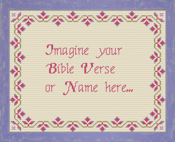 Trellis Border Pink and Purple on Vintage